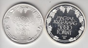 2008. 5000Ft Ag (2x) "Tokaji Történelmi Borvidék" pár! T:PP,BU