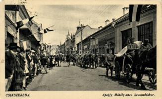 Csíkszereda Apaffy Mihály street, entry of the Hungarian troops (Em)