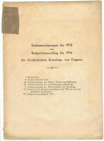 Schlussrechnungen für 1913 und Budgetvoranschlag für 1914 der Symbolischen Grossloge von Ungarn. 13p