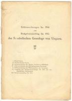 Schlussrechnungen für 1914 und Budgetvoranschlag für 1915 der Symbolischen Grossloge von Ungarn. 13p