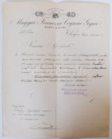 1902 Világos, Magyar Franczia Cognac Gyár díszes  levél papírja