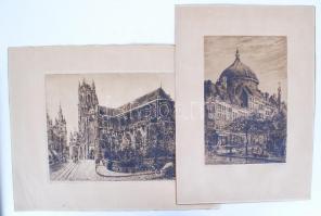 10db rézkarc, ill. rézmetszet, többek között Rékassy Csaba (1937-1989), Olgyai Viktor (1870-1929), E...