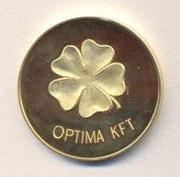 1997. "Optima Kft. / Boldog Új Évet" aranyozott emlékérem (42,5mm) T:PP