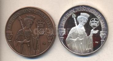 Fritz Mihály (1947-) / Szabó Géza (1939-) 1997. "MÉE Székesfehérvár - II. András" Ag(0.835)/36,39g és Br emlékérem (42,5mm) pár T:PP,1