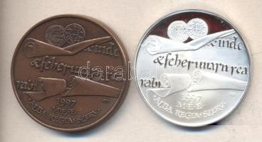 Fritz Mihály (1947-) / Szabó Géza (1939-) 1997. "MÉE Székesfehérvár - I. András és I. Béla" Ag(0.835)/36,14g és Br emlékérem (42,5mm) pár T:PP,1