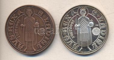 Fritz Mihály (1947-) / Szabó Géza (1939-) 1995. "MÉE Székesfehérvár - I. Szent László" Ag(0.900)/36g és Br emlékérem (42,5mm) pár T:PP,1