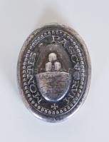 1968 után Amerikai típusú ezüst (Ag) nyakkendőmedál a sienai Banca Monte dei Paschi jelképével, 925/1000 tisztaságjelzéssel /  After 1968 Silver clasp for bolo ties with emblem of Banca Monte dei Paschi of Siena, 925/1000 fineness hallmark, 3cm, 10,3gr