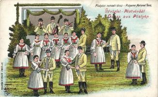 Pöstyén national folk dance, litho