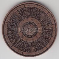 Fritz Mihály (1947-) 2005. "Boldog Új Évet / Naptár" Br emlékérem (42,5mm) T:1/2