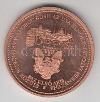 Bozó Gyula (1913-2004) 1989. "George Bush látogatása Magyarországon" fényes Br emlékérem (...