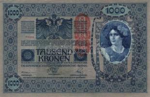 1902. 1000K (6x) egymás utáni sorszámmal, "Deutschösterreich" felülbélyegzéssel T:I(apró s...