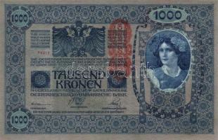 1902. 1000K (6x) egymás utáni sorszámmal, "Deutschösterreich" felülbélyegzéssel T:I(apró s...