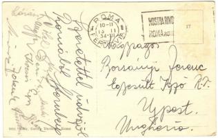 1934 Az Újpest bajnoki csapatának tagjai által aláírt képeslap (Sternberg, Lázár, Langfelder etc.)