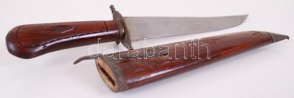 Indiai dísztőr fa tokban, h:34 cm