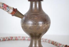 Vízipipa réz, fa szerelékkel, m:43 cm