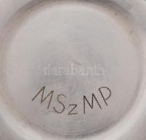 Alpakka cukortartó, alján MSZMP felirattal, m:10cm