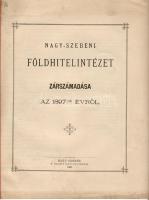 1898 A Nagyszebeni Földhitelintézet zárszámadása; W. Krafft nyomdája Nagyszeben