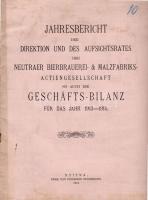1914 A Nyitrai Sörfőzde és Malátagyár üzleti jelentése német nyelven; Ferdinand Neugebauer nyomdája
