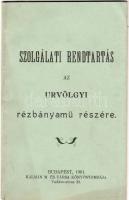 1901 Szolgálati rendtartás az Urvölgyi rézbányamű részére; Kálmán M. és tsa nyomdája