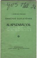 1903 A Korponai Iparosok Önképző Egyletének alapszabályai; Joerges A. özv és fia nyomdája Selmeczbánya