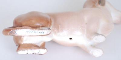 Aquincum porcelán tacskó, kézzel festett, jelzett, hibátlan, h:10 cm m:7 cm /
Aquincum chinaware dog...