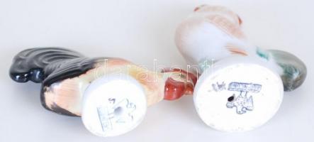 Aquincum porcelán kakas 2 db, kézzel festett, jelzett, hibátlan, m:5 és 7 cm /
Aquincum chinaware co...