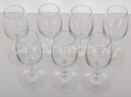 7db  üveg borospohár, hibátlanok, m:14 cm