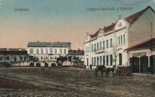 Ipolyság Main square, Hotel Lengyel, Shop of Herczfeld Hermann