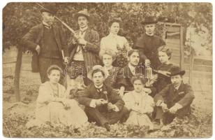 1909 Vadászó úri társaság fotólap / hunting gentry group