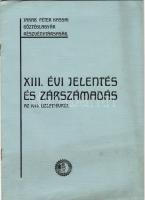 1914 Jakab Péter Kassai Gőztéglagyár Rt. évi jelentése