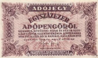1930. 20P + 100P + 1946. 1.000.000MP + 10.000.000MP + 1.000.000BP "Csili 1975. április 17-30......