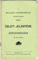 1910 A Malaczkai Takarékpénztár Rt. üzleti jelentése;Wiener Alfréd nyomdája