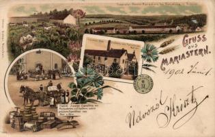 Marija-Zvijezda by Banja Luka trappist monastery, cheese dairy with petroleum motor, advertisement litho (EK)