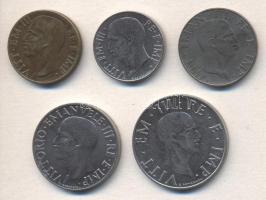 Olaszország 1940. 10c, 20c, 50c, 1L, 2L T:2,2-
Italy 1940. 10 centesimi, 20 centesimi, 50 centesimi,...
