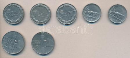 Olaszország 1920-25. 50c (2x) + 1L (3x) + 2L (2x) T:2,2- Italy 1920-25. 50 centesimi (2x) + 1 Lira (3x) + 2 Lire (2x) C:XF,VF