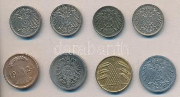 Német Birodalom 1876-1924. 5Pf + 10Pf + 2Pf, összesen 8 klf darab T:2,2-
German Empire 1876-1924. 5 ...