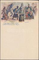 1896 Ezredéves Országos Kiállítás - 8 darabos, 2kr díjjegyes képeslapsorozat; megíratlan lapok, köztük lithok, pinx. Cserna, Dörre, Morelli