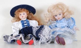 2db régi porcelánbaba /  Vintage porcelain puppets 22cm