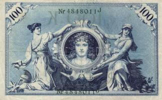 Német Birodalom 1908-1920. 2M, 5M, 10M, 100M, 1000M (2x) T:II,II-
German Empire 1908-1920. 2 Mark, 5...