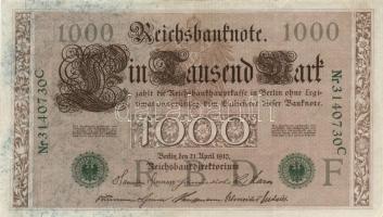 Német Birodalom 1908-1920. 2M, 5M, 10M, 100M, 1000M (2x) T:II,II-
German Empire 1908-1920. 2 Mark, 5...