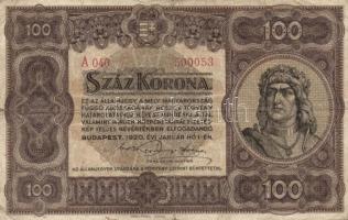 1920. 10f + 20f + 10K + 20K + 100K "Orell Füssli Zürich" T:I,II,III