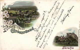 1899 Polhora spa, castle litho (cut)