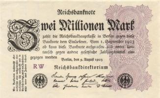 Német Birodalom/Weimari Köztársaság 1923. 2.000.000M (3x) + 50.000.000M (3x) T:I,I-
Germany-Weimar R...