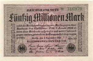 Német Birodalom/Weimari Köztársaság 1923. 2.000.000M (3x) + 50.000.000M (3x) T:I,I-
Germany-Weimar R...