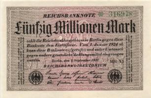 Német Birodalom/Weimari Köztársaság 1923. 2.000.000M (3x) + 50.000.000M (3x) T:I,I-
Germany-Weimar R...