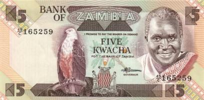 Zambia 5 klf bankjegy T:I
Zambia 5 different banknotes C:Unc