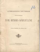 1901 A Szatmár-Nagybányai Vasút Társaság közgyűlásánek jegyzőkönyve