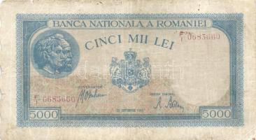 Német Birodalom/Császárság 1908. 100M zöld pecsét és sorszám T:II + Románia 1920. 5L + 1943. 5000L T...