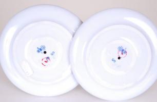 Zsolnay pompadúr gyertyatartó pár, hibátlan, jelzett, m:13 cm