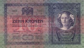 1904. 10K Fiumei felülbélyegzéssel "Római bélyegző" T:III